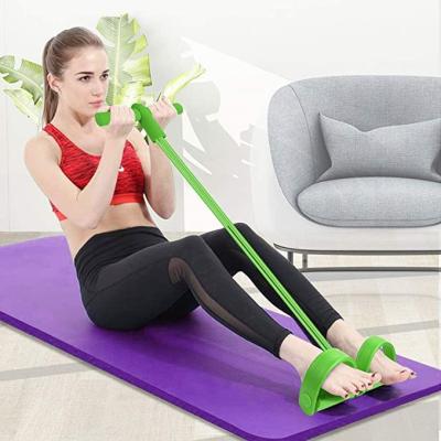 China Natural Foot Pedal Fitness Tubes Latex Elastic Pull Rope With Handle Fitness Equipment Bodybuilding Expander For Abdomen/Waist/Arm/Leg S for sale