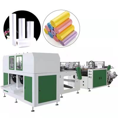 China Factory Automatic Rope Threading Air Feeding Garbage Bag Making Machine for sale