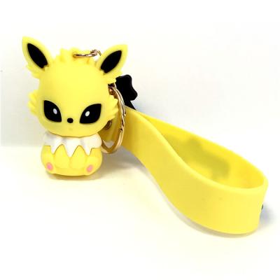 China Promotion Gift Cute Yellow Cat Keychain Cartoon Accessory Keychain 3d Key Chain for sale