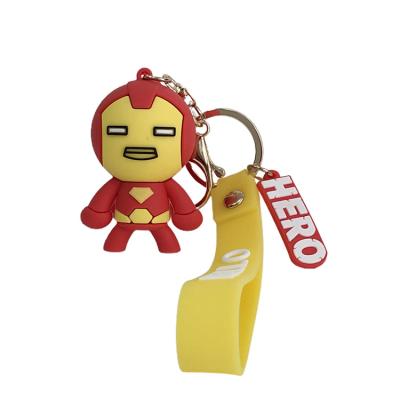 China Cute Promotion Gift Avengers Cartoon Key Chain Iron Man Toy Pendant For Car Key Bag Charm for sale