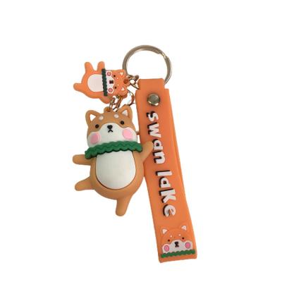 China Cute 3d Cartoon Rubber Bear Promotion Gift Anime Ladies Key Chain Decoration for sale