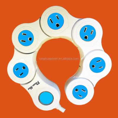 China 6 WAY USA/AMERICA Flexible Surge Protector 4 Ways Surge Protector 4 Outlets Flexible Surge Protector for sale