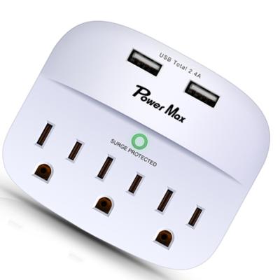 China High Quality Residential / Multipurpose Wall Charger With 2 USB Outlet Surge Protector USB Phone Charger for sale