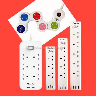 China Residential / Multi-Purpose 5 Strip Extension Socket 5 Outlet Extension UK Lead Plug , UK Extension Socket 4 Receptacle for sale