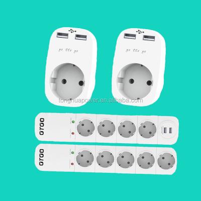 China Residential / General Purpose GS TUV ROHS Germany European Euro CE Multi Plug , Schuko Power Strip With Surge Protector for sale