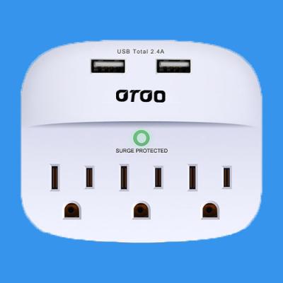 China 3 Outlet 2 Residential / General Purpose USB Surge Protector for sale