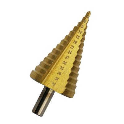 China Metal Drilling Tin-coated drill hss step drill bit step hole saw for steel 4-20 core drill bit for sale