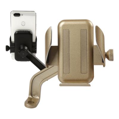 China Motorcycle Adjustable Universal Mobile Phone Holder 360 Rotation Detachable Aluminum Phone Mount for sale