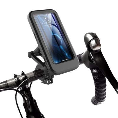 China Adjustable Height Adjustable Bicycle Cell Phone Holder Waterproof Phone Mount With Touch Screen for sale