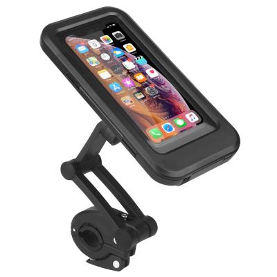 China Adjustable Universal Waterproof Bike Cell Phone Holder Bicycle Grip Mobile Phone Holder For Motorcycle Phone Case for sale