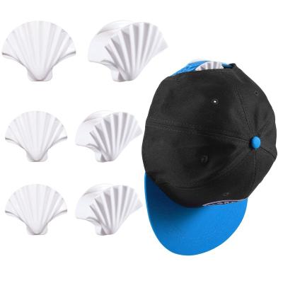 China No Drilling Adhesive Hat Holder For Baseball LUNCY Minimalist SHELL Shaped Hat Hooks Design Hat Holder Organizer No Drilling Strong Hold ha for sale