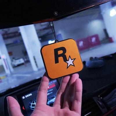 China 1pcs Aromatherapy Trend Car Fragrance R Star Car Decoration Non-Slip Durable Fragrance Net Red Hanging Car Decoration 1 Piece Inner In 7x7 Cm for sale