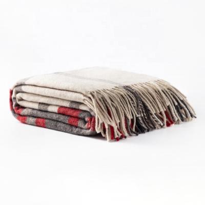 China Jacquard Light Weight All Season 50% Outdoor Wool 50% Polyester Travel Throw Blanket for sale