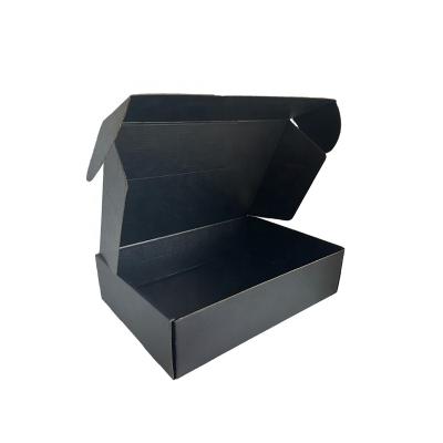 China Biodegradable Black Corrugated Cardboard Kraft Paper Box Paper Packaging Mailer Postal Shipping Box for sale