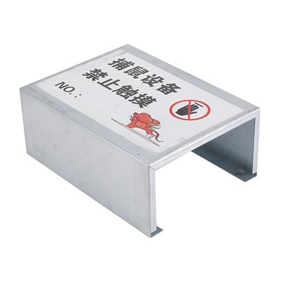 China Hot Sale Disposable Iron Mouse Cage Bait Boxes Rat Mouse Trap Cages Mouse Bait Station for sale