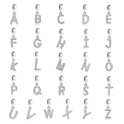 China Anti-Oxidation/Attractive/Anti-Allergy/Stable Combination Letter Crystal Beads Fit European Alphabet A-Z Pendant Dangles Charm 925 Sterling Silver for sale