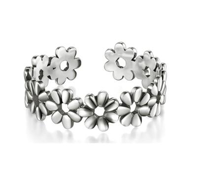 China Antioxidation & no fade 925 New Trendy Women Toe Ring, Daisy Flower Hawaiian Adjustable Band Sterling Silver Ring, Hot Benefiting American Red Cross for sale