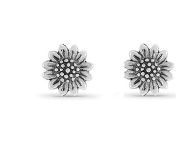 China Antioxidation & don't fade non fade daisy 925 sterling silver sunflower zircon stud earrings adjustment girl lady women wholesale jewelry for sale