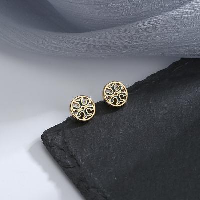 China Antioxidation European Design Fashionable Women's Toryes* Cheap 18K Gold True Round Ball Earrings TB* Stud Earrings for sale