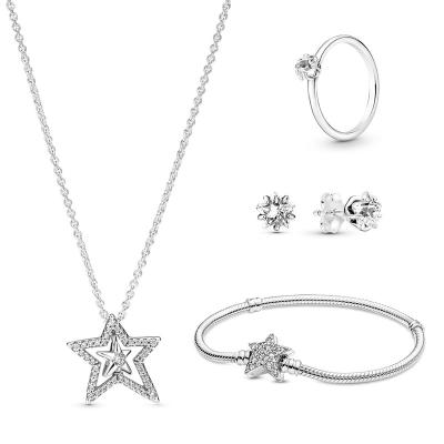 China LUCKY Mom TRENDY 925 Sterling Silver Women Necklace Jewelry Sets Earrings and Rings Mix Lady Hot Sale Mini Style Bracelet for sale