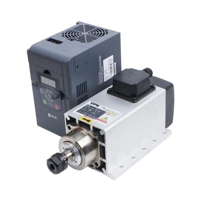 China 3.5KW ER20 220V 380V Square Spindle Motor With Flange Air cooled spindle Wood working With inverter for sale