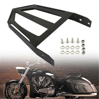 China Black Backrest Sissy Bar Luggage Rack For Victory Cross Country Road 2010-2014 heavy gauge steel construction for sale