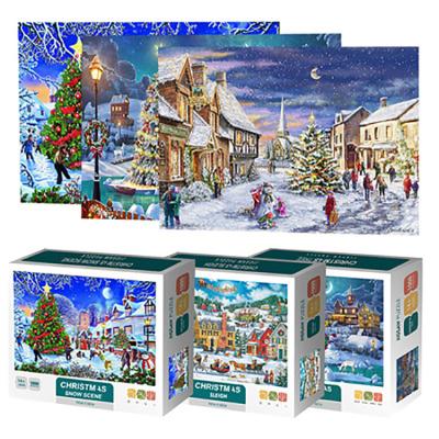 China Cartoon Toy Hot Amazon Kids 1000 Piece Christmas Paper Puzzle For Adult for sale