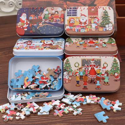 China Hot Gift Eco-friendly Diy 60 PCS Wooden Kids Puzzle Toys Christmas Puzzle For Children for sale