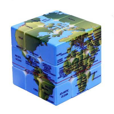 China Eco-friendly Hot Amazon Kids Educational Toys World Map Designer Magic Puzzle Cube 3x3 for sale