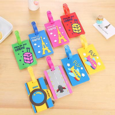 China Hot Eco-friendly Cartoon Silicone PVC Luggage Tag Promotional Travel Luggage Tag for sale