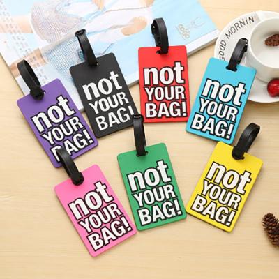 China Hot Eco-friendly Soft Letters Silicone Luggage Tag Customize PVC Luggage Tag Strap for sale