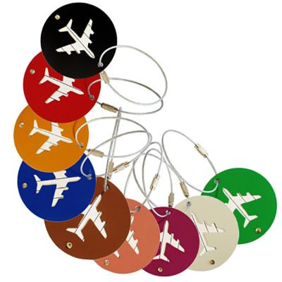 China Eco-friendly Round Metal Travel Flat Luggage Tags Custom Luxury Luggage Tag Strap for sale