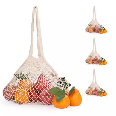 China Eco-friendly Organic Cotton Mesh Bags For Cotton Mesh Supermarket Shopping Bag Portable Fruits And Vegetables for sale