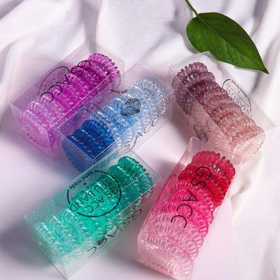 China Hot Fashion Candy Color Hair Ties Phone Ties Elastic Hair Ties For Girls Set for sale