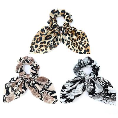 China Fashionable Serpentine Leopard Print Hair Ties Scrunchies For Hair Accessories Women for sale