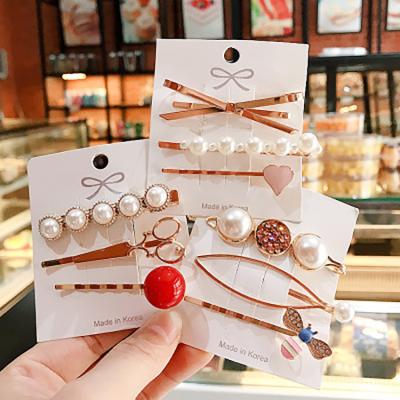 China Retro Trendy Metal Hair Pins Accessories Beads Hair Clips Accessories For Girls for sale