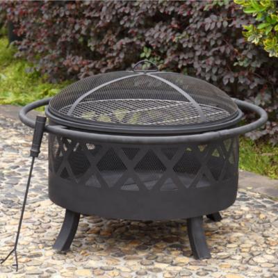 China Outdoor Heater With BBG Grill Wholesale Outdoor Portable Gig Round Steel Wood Burning Pit With BBQ Grill for sale