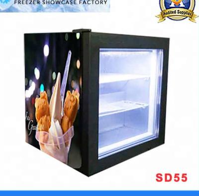 China Hot Sales 55L Ice Cream Freezer Display Refrigerator Mobile Home Commercial Fridge Freezer 595X555X623mm (w.d.h.) for sale