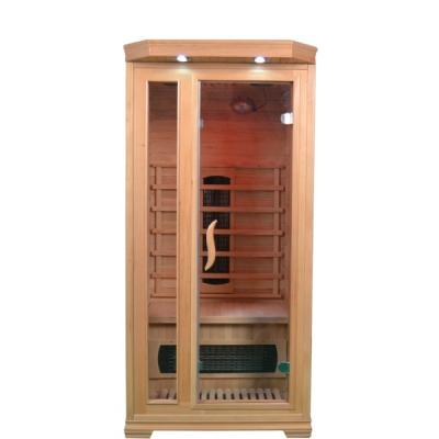 China Indoor Portable Wooden Infrared Computer Control Panel 1 Person Sauna Room for sale