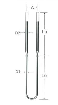 China High Temperature U Type MoSi2 Heating Element 2000W Molybdenum Heating Element for sale