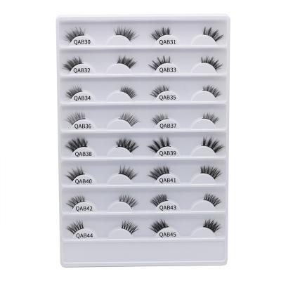 China Natural Custom Lashes Private Fluffy Wholesale Seller Synthetic Fiber Strip Printing Half Eyelashes for sale