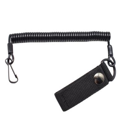 China Galvanized Coiled Safety Steel Cable Lanyard Spring Security Gun Manufacturer Lanyard for sale