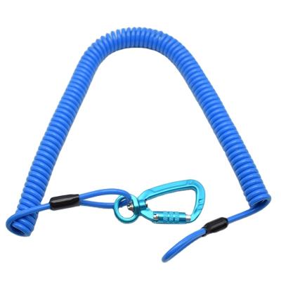 China Galvanized Steel Plastic Coated Spring Wire Rope Lanyard Factory Safetyrope Safety Cable for sale