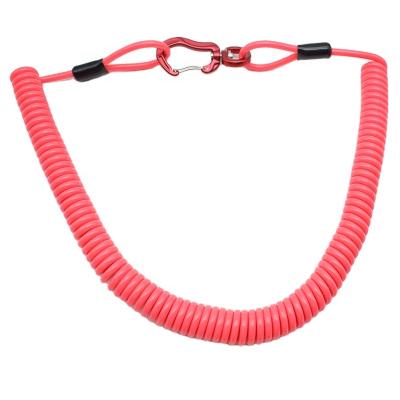 China Galvanized Steel Coiled Lanyard Wire Ropes with Protection Safety Cable Tool Factory Reel Retractable Lanyard for sale