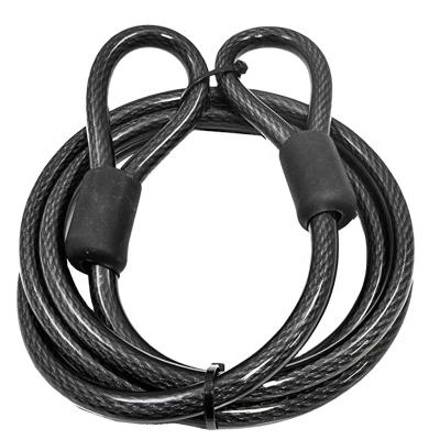 China Carbon Steel 12mm TPU Coated Safety Cable Lock Bike Motorcycle Braking Wire Rope Lock for sale