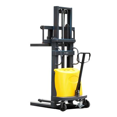 China Construction Building Construction Full Cylinder 1000kg1500kg2000kg Electric Stacker Truck Walkie Pallet Stacker Forklift for sale