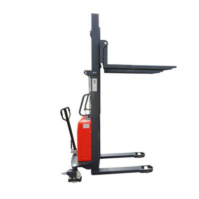 China Building Construction Semi-Electric Cylinder 1T1.5T2T Pallet Hand Pallet Construction Stacker Manual Hydraulic Forklift for sale