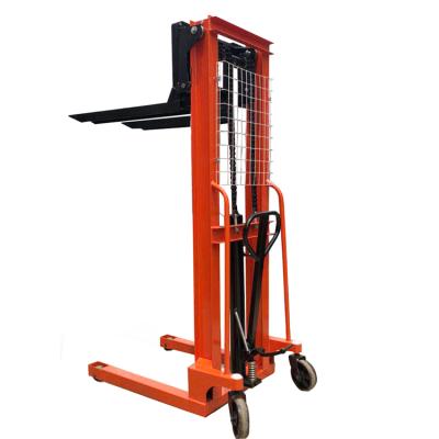 China Hotels Buy Discount 2 Ton Portable Certified Manual Pallet Truck Hydraulic Forklift Stacker With Adjustable Forks for sale