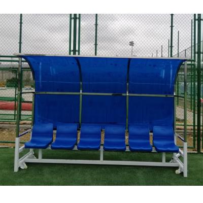 China Steel Q235  Football Bench/Seats Portable Aluminum Soccer Players Dugout Outdoor Soccer Bleacher for sale