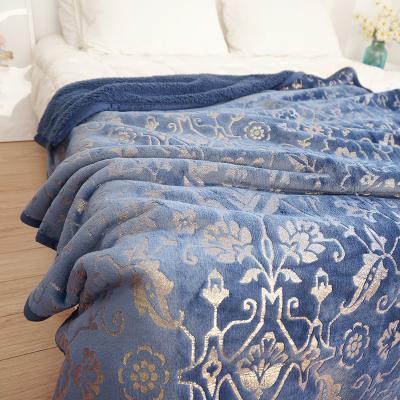 China New Durable Double-Layer Lamb Leisure Soft Composite Blanket Thickened Bedroom Blanket In Winter for sale